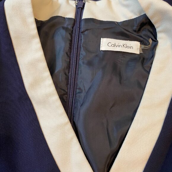 Classic Calvin Klein Navy Blue and White Dress - Picture 8 of 8